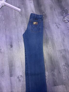 Wrangler Indigo Blue Denim Jeans with Button Fly